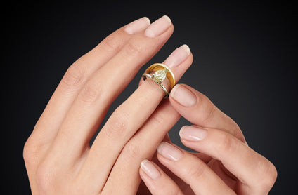 Zonsopgang | 18 karaat bi-color gouden ring met 1,31crt natural yellow diamant