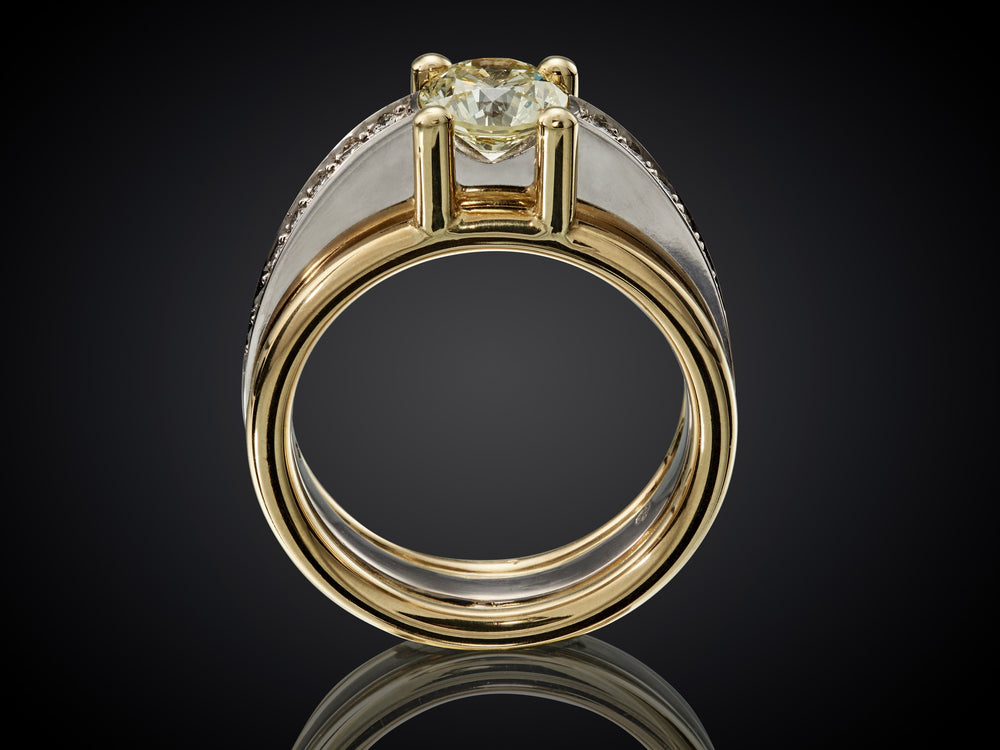 Horizon | 18 karaat bi-color ring met 1.15crt diamant